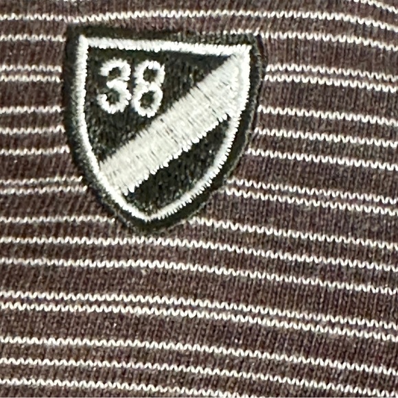 Men's Cremieux Performance tee shirt, size L, brown/white, cotton blend - Picture 3 of 10